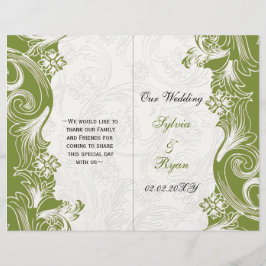 Lámina Boda de primavera floral verde y blanca