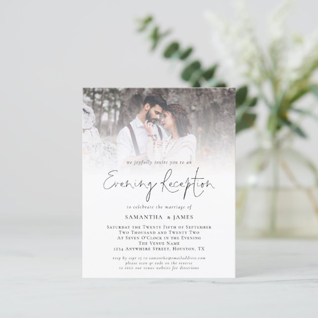 Lámina Boda de recepción fotográfica de código QR de pres (Anverso de pie)