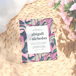 Lámina Boda de resumen colorido del retro del presupuesto