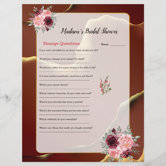 Lámina boda De Resumen Elegante De Oro De Borgoña 🤵 (Reverso)