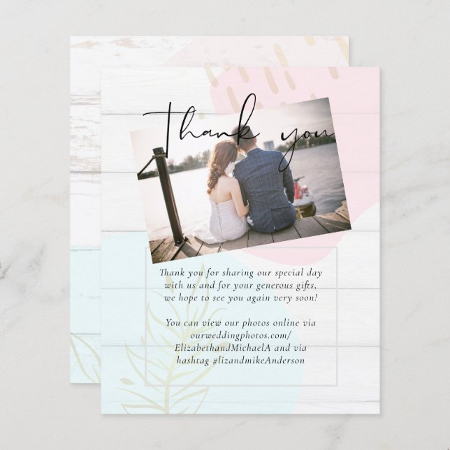 Lámina Boda de resumen moderno japonés escandinavo (Anverso / Reverso)