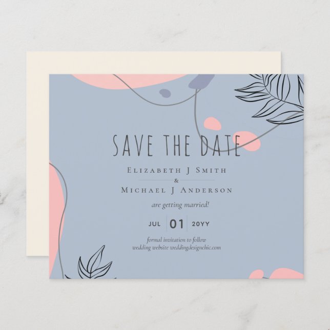 Lámina Boda de resumen moderno japonés escandinavo (Anverso / Reverso)