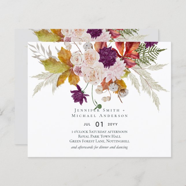 Lámina Boda de Rubor Rustic Maroon Ginger (Anverso / Reverso)