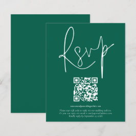 Lámina Boda de script de código QR de presupuesto RSVP de