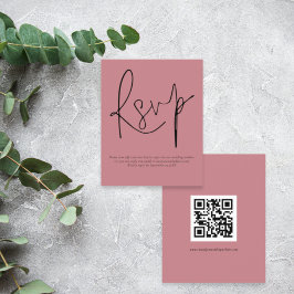 Lámina Boda de script de código QR simple presupuesto RSV