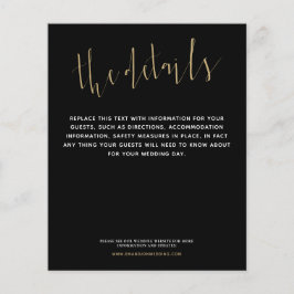 Lámina Boda de script elegante de presupuesto detalles ne