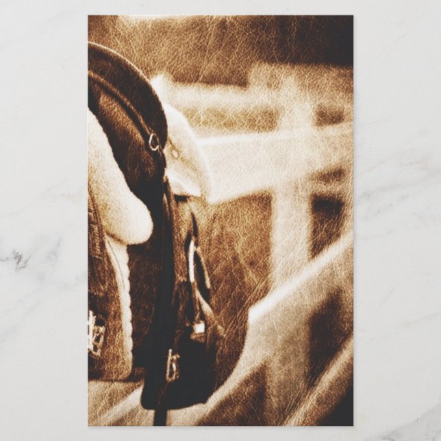 Lámina Boda de silla de montar de vaquero occidental rúst (Anverso)