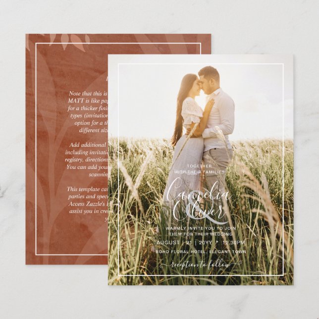 Lámina Boda de superposición de fotografías de la terraza (Anverso / Reverso)