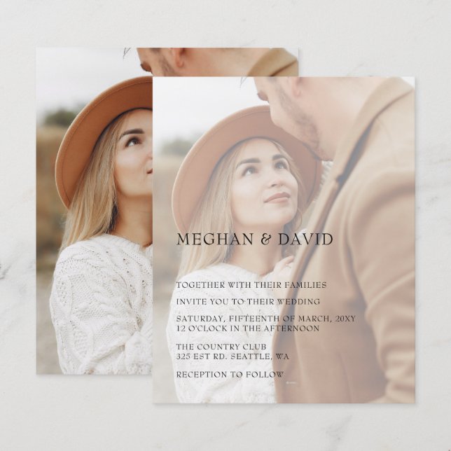 Lámina Boda de superposición de fotos elegida para presup (Anverso / Reverso)