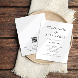 Lámina Boda de texto simple presupuesto Invitación blanca