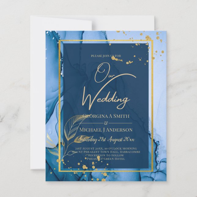 Lámina Boda de tinta de alcohol de la Marina LeahG® Blue  (Anverso)