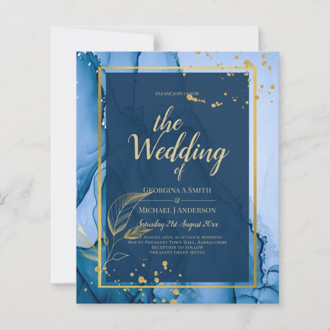 Lámina Boda de tinta de alcohol de la Marina LeahG® Blue  (Anverso)