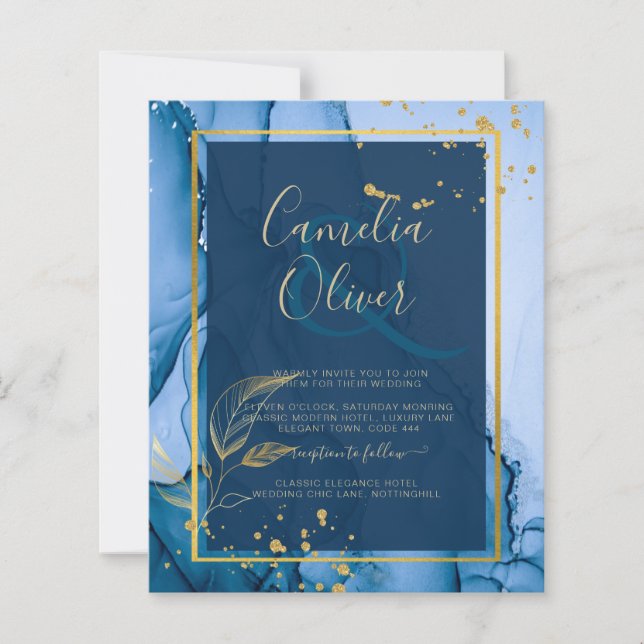 Lámina Boda de tinta de alcohol de la Marina LeahG® Blue  (Anverso)
