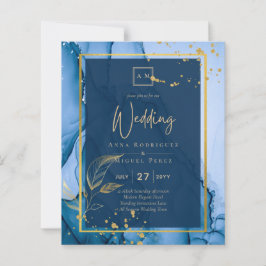 Lámina Boda de tinta de alcohol de la Marina LeahG® Blue