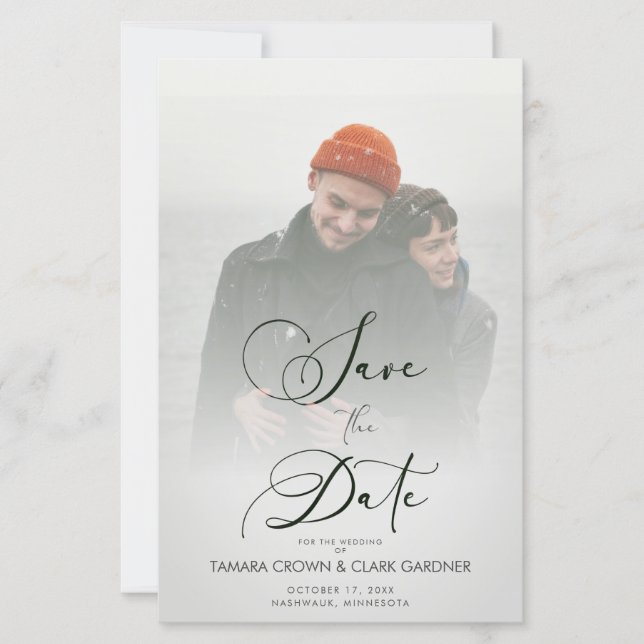 Lámina Boda de transparencia moderno de bajo costo (Anverso)