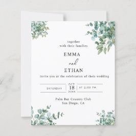 Lámina boda de vegetación de eucalipto
