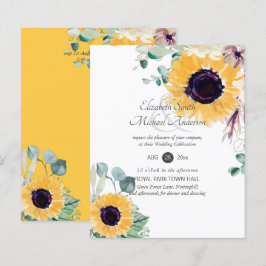 Lámina Boda de verano de girasoles Eucalyptus Greenerener