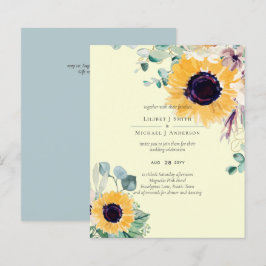 Lámina Boda de verano de girasoles Eucalyptus Greenerener
