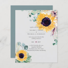 Lámina Boda de verano de girasoles Eucalyptus Greenerener