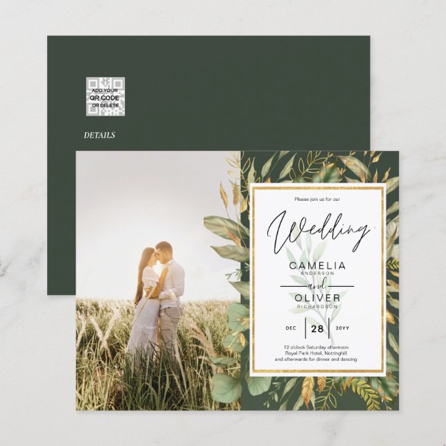 Lámina Boda de verde FOTOGRÁFICO multifunción de presupue (Anverso / Reverso)