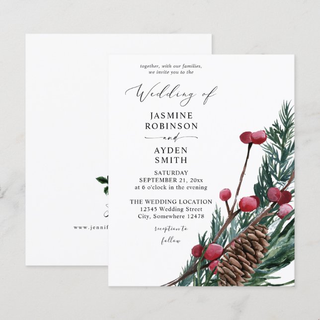Lámina Boda de Verdor de Invierno y Pino (Anverso / Reverso)