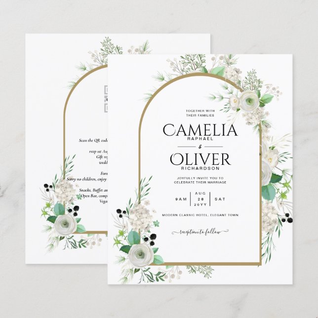 Lámina Boda de Verdor de Rosas Blancas Esmeraldas (Anverso / Reverso)