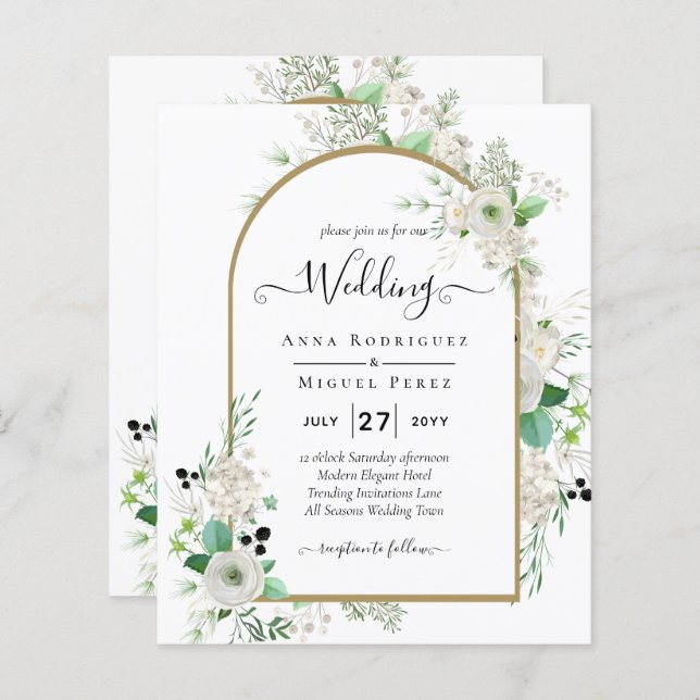 Lámina Boda de Verdor de Rosas Blancas Esmeraldas (Anverso / Reverso)