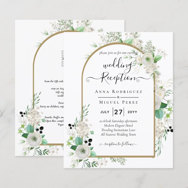 Lámina Boda de Verdor de Rosas Blancas Esmeraldas (Anverso / Reverso)