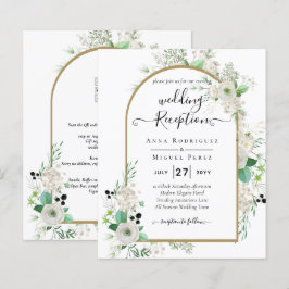 Lámina Boda de Verdor de Rosas Blancas Esmeraldas