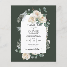 Lámina Boda de Verdor de Rosas Blancas Esmeraldas