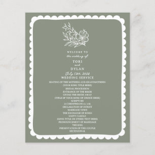 Lámina Boda de vieira verde floral