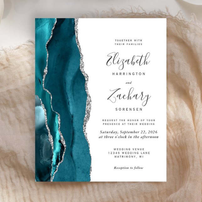 Lámina Boda del Agate de Plata Azul Verde azulado de pres (Subido por el creador)