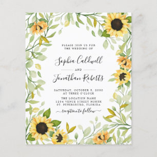 Lámina Boda del follaje de los girasoles presupuesto comp