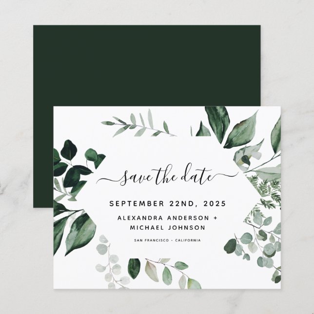 Lámina Boda del follaje de vegetación botánica de presupu (Anverso / Reverso)