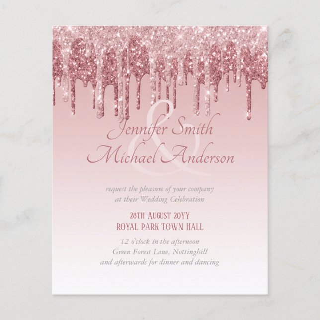 Lámina Boda del Purpurina Blue Pink Rose Gold Driving (Anverso)