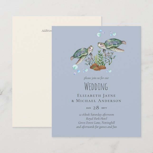 Lámina Boda en la playa de las tortugas marinas (Anverso / Reverso)