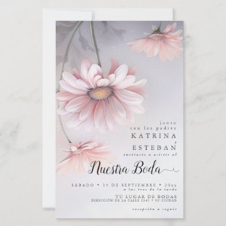 Lámina Boda en margaritas rosas pálidas españolas