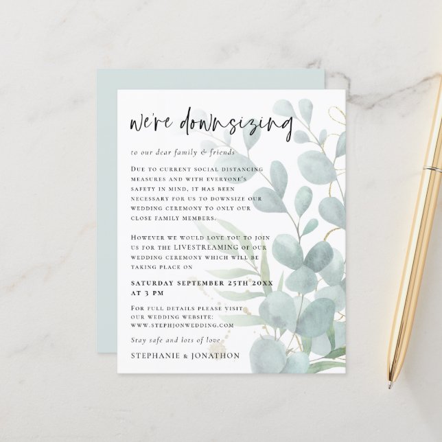 Lámina Boda en vivo con eucalipto económico y reducción d (Anverso/Reverso In Situ)