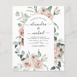 Lámina Boda Eucalyptus con foto de flores rosadas y turbi