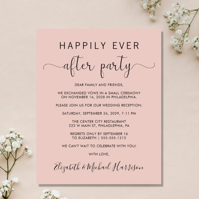 Lámina Boda Feliz Desde Que El Fiesta Rubor Invitó (An affordable wedding announcement + reception invitation without compromising on quality or design)