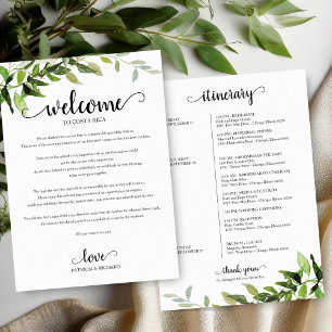 Lámina Boda Fin de Semana Bienvenida Itinerario Elegante