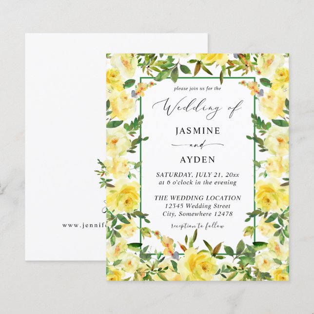 Lámina Boda floral amarillo presupuesto V3 (Anverso / Reverso)