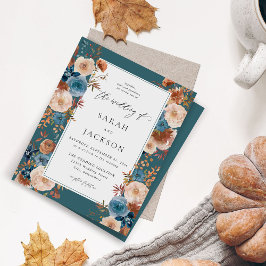 Lámina Boda floral azul asqueroso y peinado S2 Verde azul