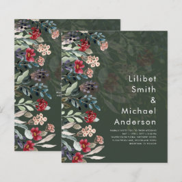 Lámina BODA Floral Azul Borgoña Verde Bosque Presupuestar