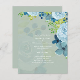 Lámina Boda Floral Azul Dusty Presupuestario