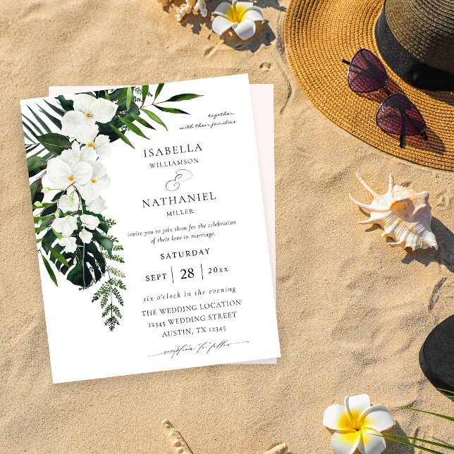 Lámina Boda Floral Blanco y Palm Tropical Presupuestado 2 (Subido por el creador)
