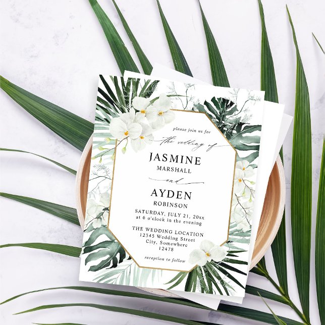 Lámina Boda Floral Blanco y Palma Tropical V2 LN (Subido por el creador)
