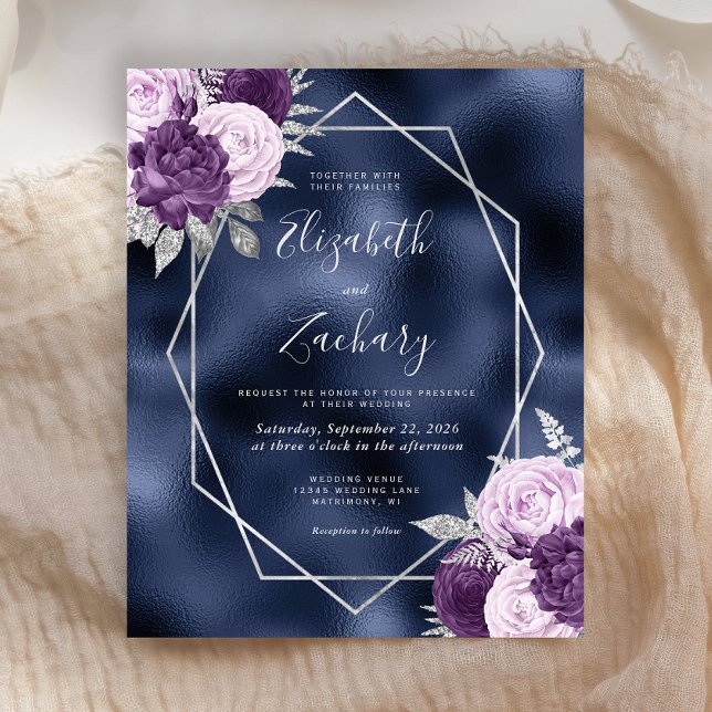 Lámina Boda floral Blue Lilac Silver de la Marina de Pres (Subido por el creador)