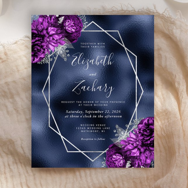 Lámina Boda floral Blue Purple Silver de la Marina de Pre (Subido por el creador)