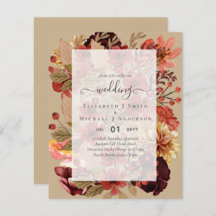 Lámina Boda Floral Caída - PRESUPUESTO Naranja Borgoña